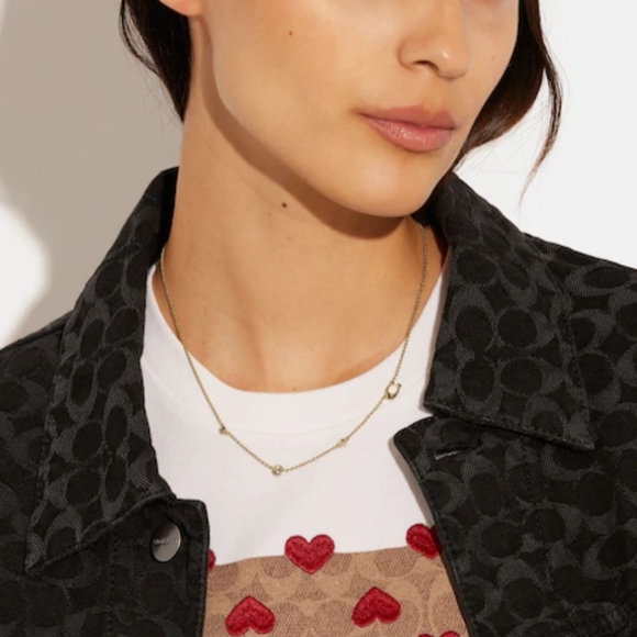 Coach Signature Crystal Necklace Gold - Picture 1 of 3